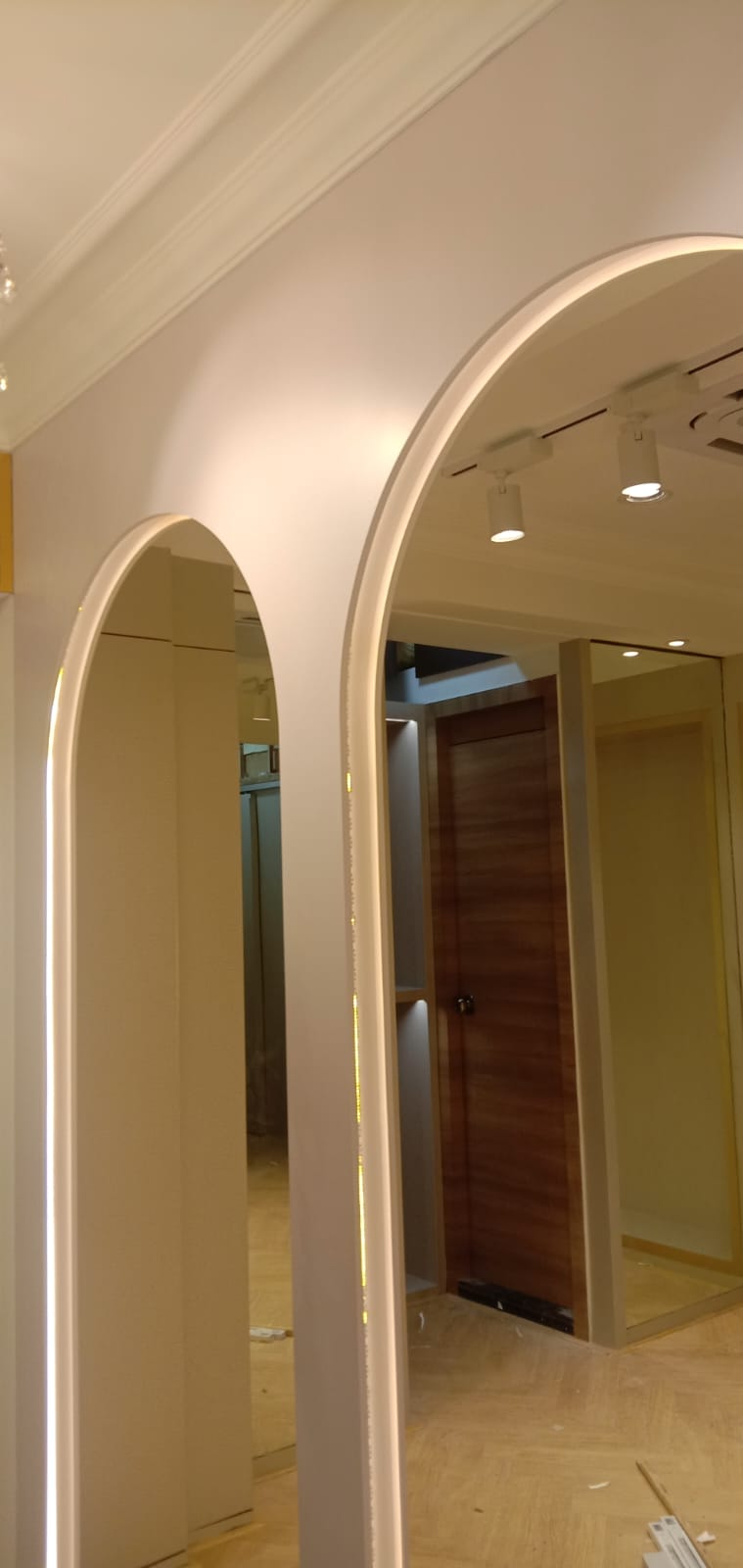 Recessed Display Shelves with Champagne Profile
